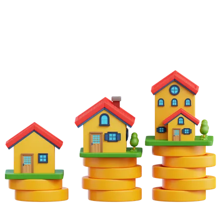 Investimento imobiliário  3D Icon