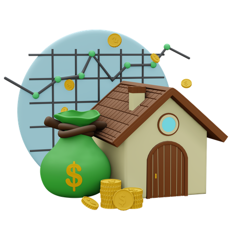 Investimento imobiliário  3D Icon