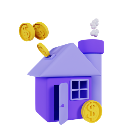 Investimento imobiliário  3D Icon