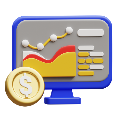 Investimento on-line  3D Icon