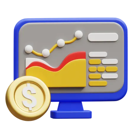 Investimento on-line  3D Icon