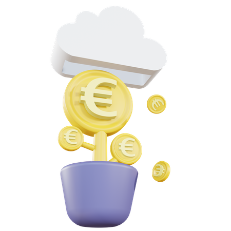 Investimento on-line em euros  3D Illustration