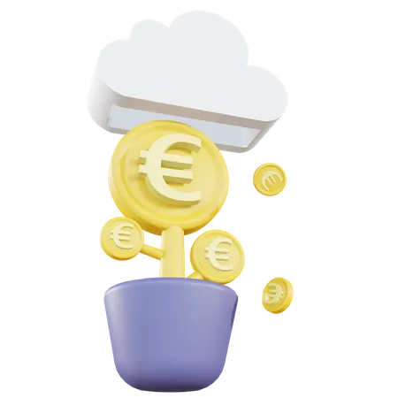 Investimento on-line em euros  3D Illustration