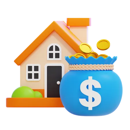 Investimentos imobiliários  3D Icon