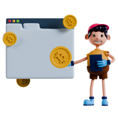 Investindo em bitcoin  3D Icon