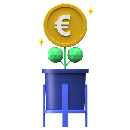 Investir de l'argent en euros  3D Illustration