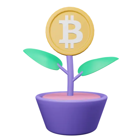 Investissement en bitcoins  3D Illustration