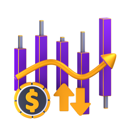 Investissement boursier  3D Icon