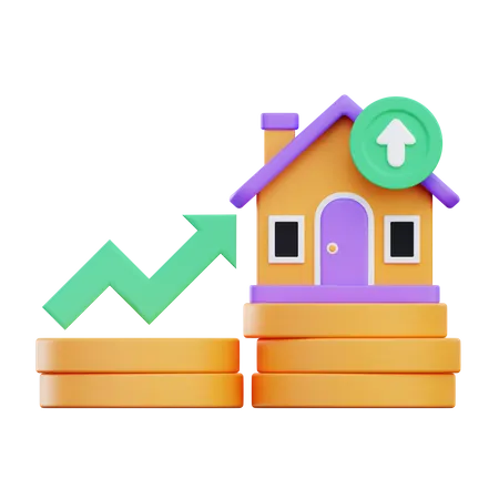 Investissement de croissance immobilière  3D Icon