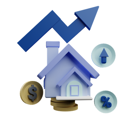Investissement de croissance immobilière  3D Icon