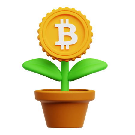 Investissement en bitcoins  3D Icon