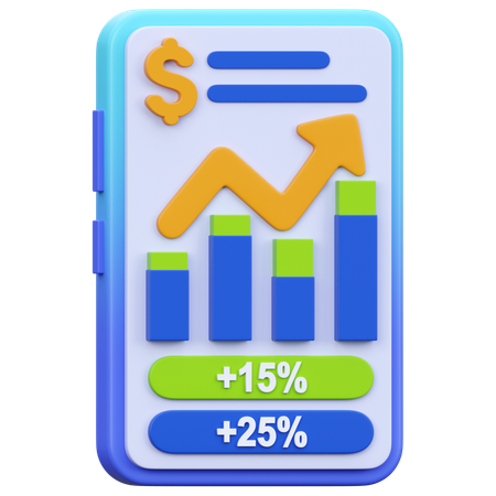 Investissement en ligne  3D Icon