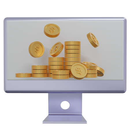 Investissement en ligne  3D Icon