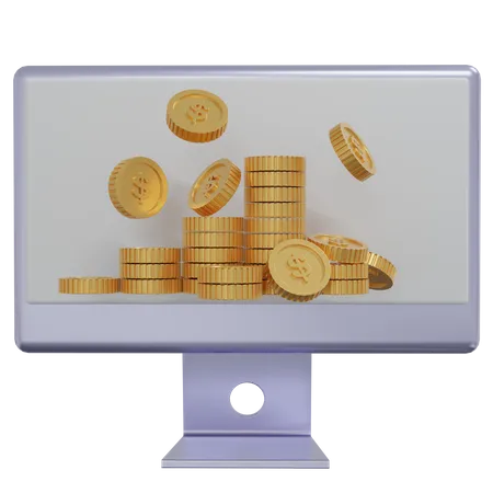 Investissement en ligne  3D Icon