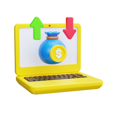 Investissement financier en ligne  3D Icon