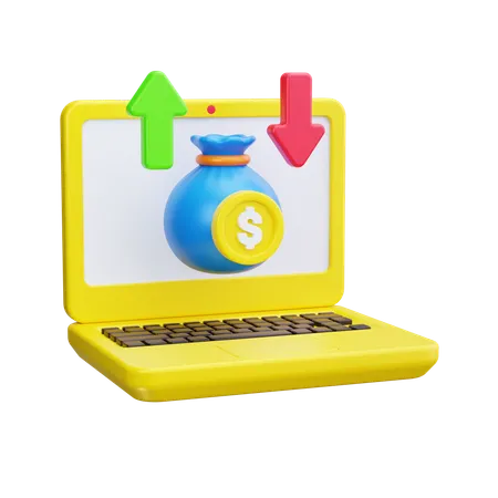 Investissement financier en ligne  3D Icon