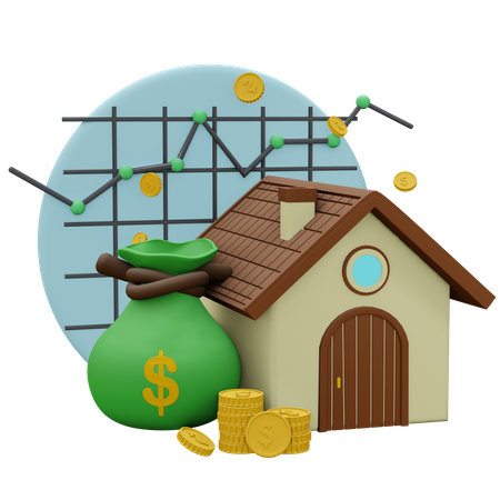 Investissement immobilier  3D Icon