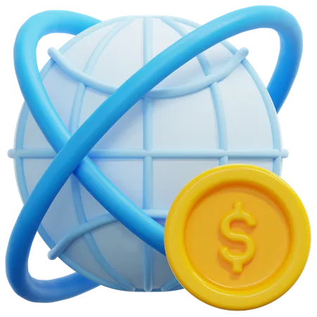 Investissement mondial  3D Icon