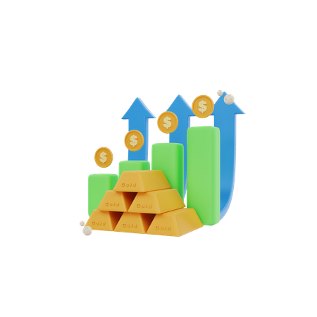 Investissement en or  3D Icon