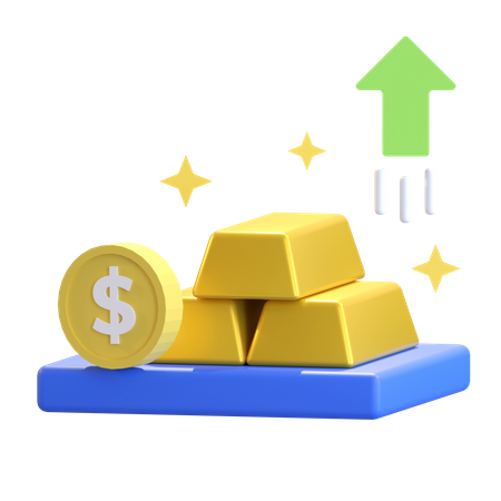 Investissement en or  3D Icon