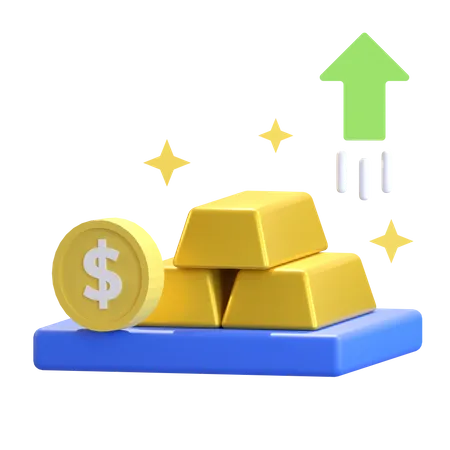 Investissement en or  3D Icon