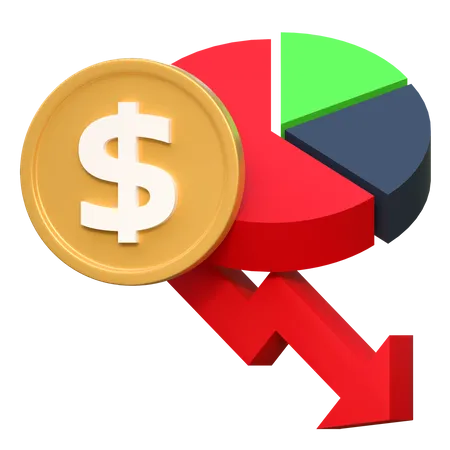 Prix d'investissement en baisse  3D Icon