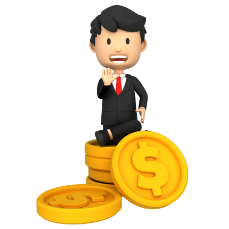 Business Investor investit en bourse  3D Illustration