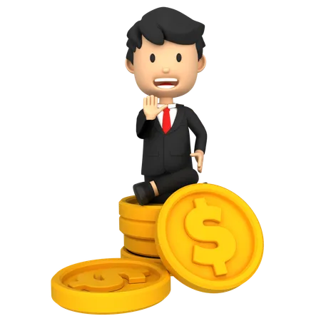 Business Investor investit en bourse  3D Illustration