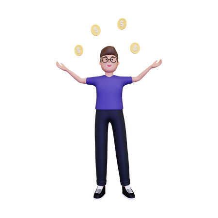 Investisseur masculin  3D Illustration