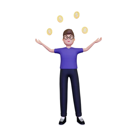 Investisseur masculin  3D Illustration