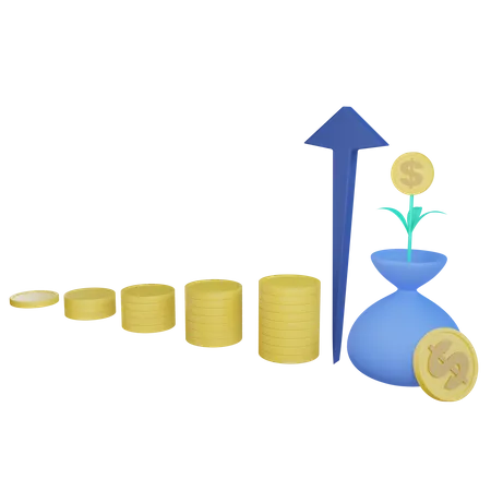 Investitionsdiagramm  3D Illustration