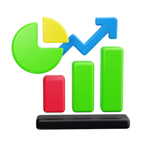 Diagramm zum Investitionswachstum  3D Icon