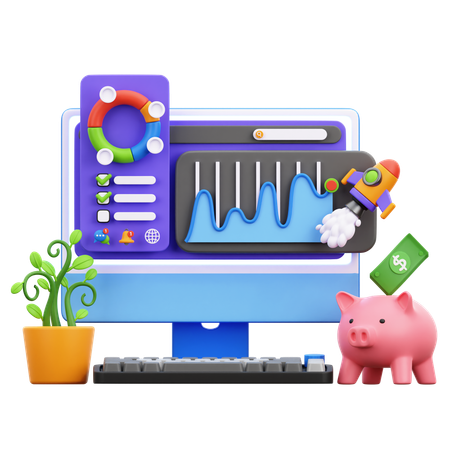 Investment Analysis Report  3D Illustration