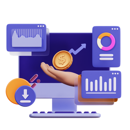 Investment Analytic Report  3D Illustration