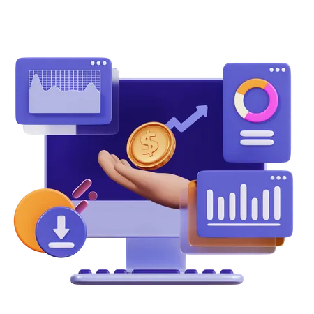 Investment Analytic Report  3D Illustration