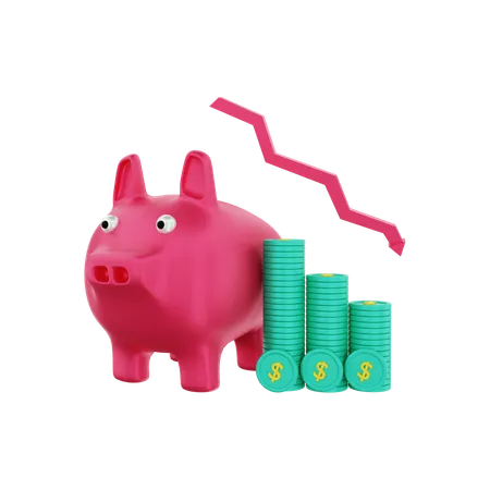 Investment down  3D Illustration