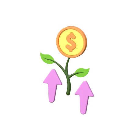 Investment Growth 3 D Icon Represents Financial Prosperity Featuring Dynamic Elements In A Three Dimensional Representation Of Assets Growing Over Time 3D Icon