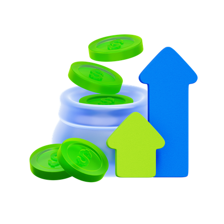 投資の成長  3D Icon