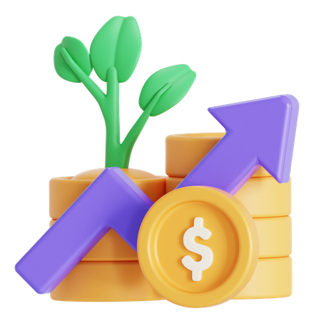 Investment growth  3D Icon