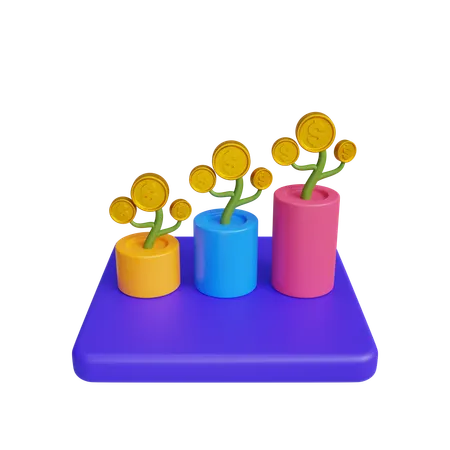 Investment Growth  3D Icon