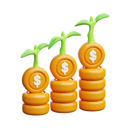 Investment Growth  3D Icon