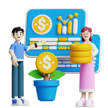 Investment Growth  3D Icon