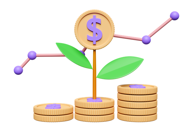 Investment Growth  3D Icon