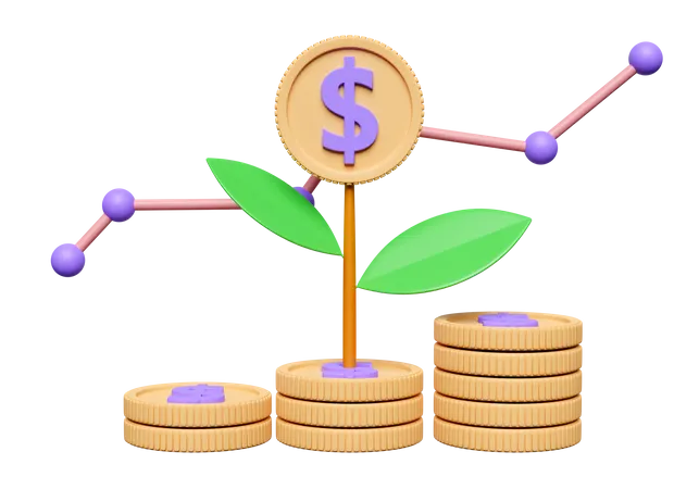 Investment Growth  3D Icon