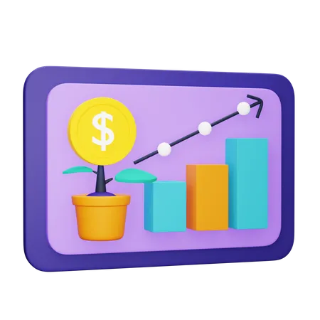 Investment Growth  3D Icon