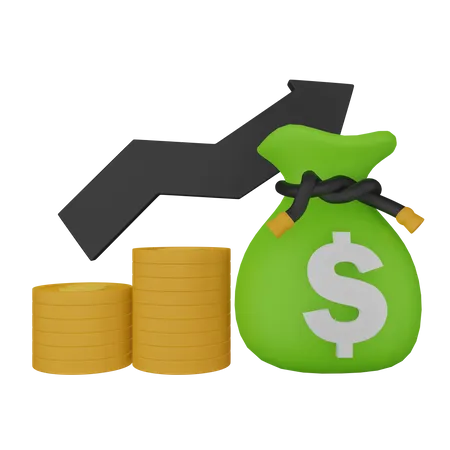 Investment growth  3D Icon