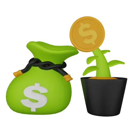 Investment growth  3D Icon