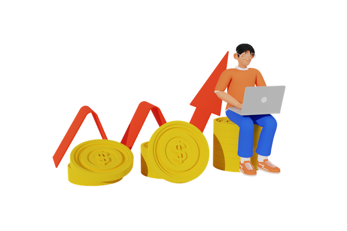 Investment Growth  3D Icon