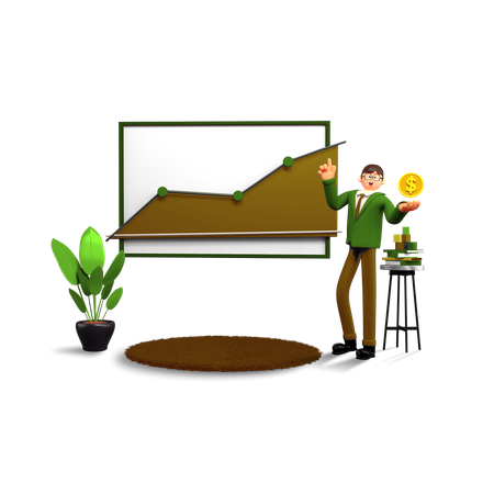 Investment Growth  3D Icon