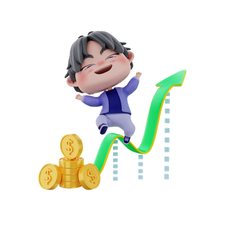 Investment growth  3D Icon